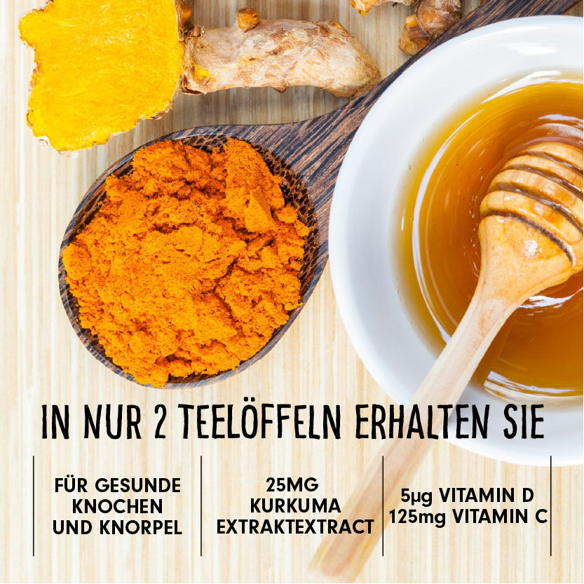 Kurkuma+ Honig mit Kurkuma, Vitaminen D & C Großpackung (6x260g)
