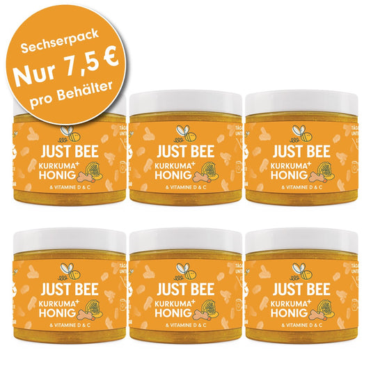 Kurkuma+ Honig mit Kurkuma, Vitaminen D & C Großpackung (6x260g)