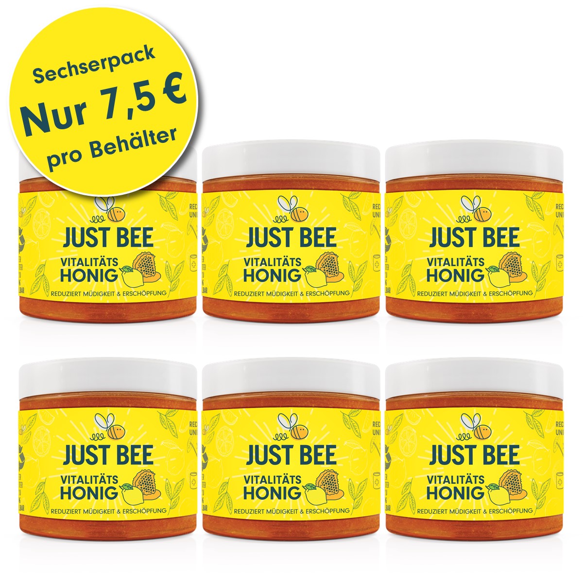 Vitalitäts-Honig gegen Müdigkeit & Erschöpfung Großpackung (6x260g)