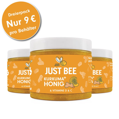 Kurkuma+ Honig mit Kurkuma, Vitaminen D & C Mehrfachpackung (3x260g)