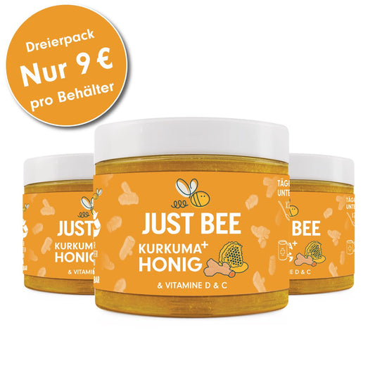 Kurkuma+ Honig mit Kurkuma, Vitaminen D & C Mehrfachpackung (3x260g)